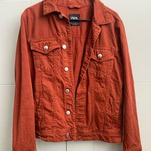 Burnt Orange ZARA denim jacket
